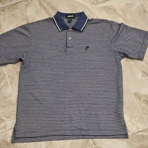 Ashworth Blue Polo Shirt with Classic Stripes